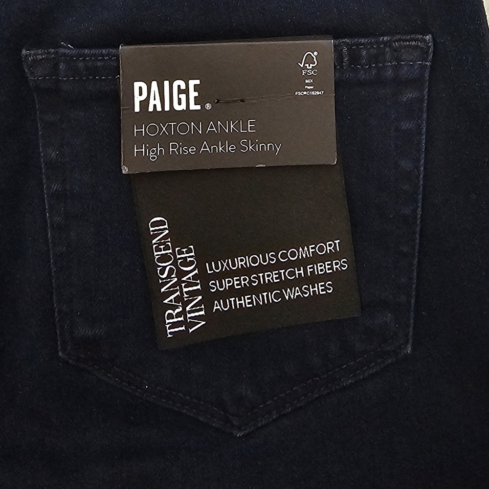 PAIGE Hoxton Ankle Midnight Blue High Rise Skinny Jeans 23 NWT - Picture 8 of 9